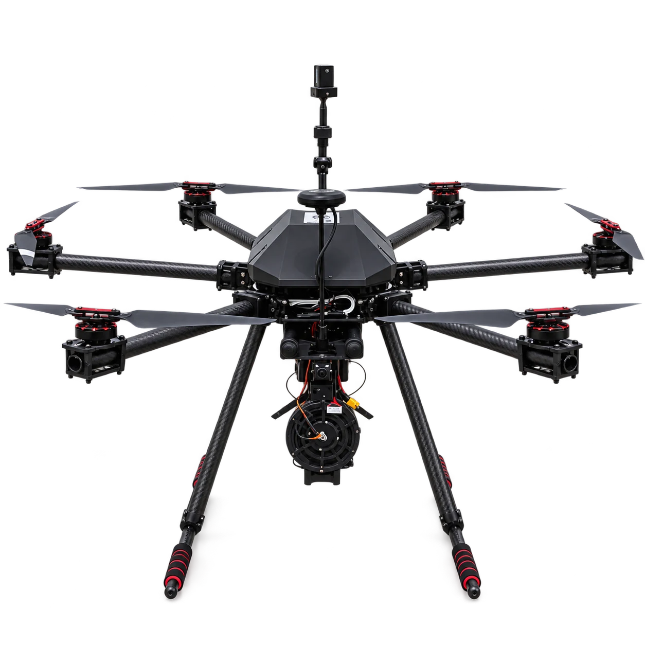 Quantum Tech FPV hexacopter with optic fiber spool